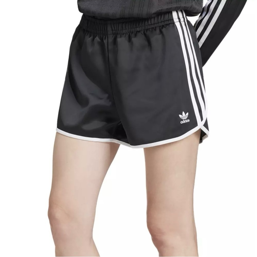 Adidas Women's Sprinter Striped Athletic Shorts- lg